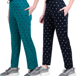 Pack of 2 Women Polka Print Multicolor Track Pants-picture-15