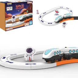 Space-Themed Train Set 33 Piece Battery-Operated Magnetic Train Toys for Kids-10