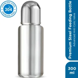 Stainless Steel FeedBot Standard Baby Feeding Bottle With Silicone Nipple- Metal, Silicon nipple-image-47