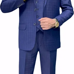 gargian master cut Men Single Breasted Checkered Suit-picture-3