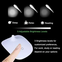 rexburg Study lamp Rechargeable Led Touch On Off Switch White Desk Light Lamp Study Lamp image 3