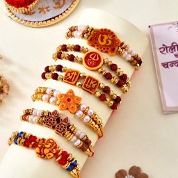 Designer Rakhi Combo of 6 Dora Rakhi Set for Brother Bhai Bhabhi Kids with Roli Chawal and Best Wishes Greeting Card, rakhi set of 6 Mauli Thread Rakhi, Chawal Roli Pack, Greeting Card Set-image-18