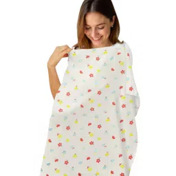 Shodashis Premium Muslin Feeding Apron ( Flower Pattern ) Feeding Cloak-image-34