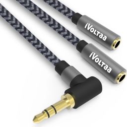 iVoltaa Space Grey 3.5mm Audio (AUX) Splitter Phone Converter-image-50