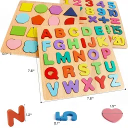 clt Puzzles for Toddlers Alphabet Numbers Shapes 3 Sets Puzzle image 2