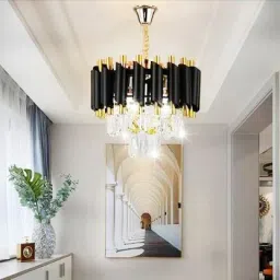 Modern Crystal Black Gold Chandeliers with Ceiling Light 300Mm Chandelier Ceiling Lamp-image-20