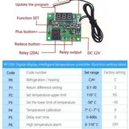 techsupreme Combo for DIY Incubator W1209 12V DC Digital Temperature Controller Board with 12v 2amp charger and 3 inch fan Electronic Components Temperature Sensor and Controller Electronic Hobby Kit image 2