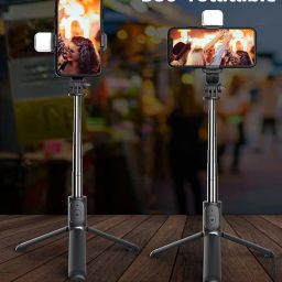 hybite Premium Selfie Stick, Bluetooth Extendable Selfie Stick Tripod with Led Light Wireless Remote and Portable Tripod Stand Compatible for All iPhone and Android Smartphone Bluetooth Selfie Stick image 4