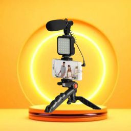 GUGGU Video Kit with Tripod, LED Lights and Wireless Microphone Setup For VloggingI304 Tripod-image-98