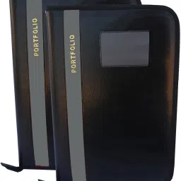 Synthetic Leather Top Material 20 Leafs Office fle /Document Holder/Certificate Holder/grey file Set of 2-image-46