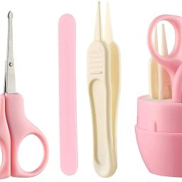 Baby Manicure Kit, 4-in-1 Baby Nail Care Set, Safe Baby Nail Clipper, Scissor, File & Tweezer, Nail Care Kit for Newborn Baby-picture-17