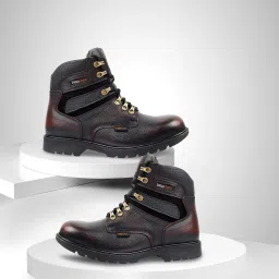 6 Inches Steel Toe Cap Genuine Grain Leather Boots | Snow Boots with Fur Boots For Men-image-73
