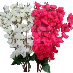 White, Pink Gladiolus Artificial Flower-28