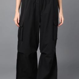 Women Comfort Fit Black Lycra Blend Trousers-image-54