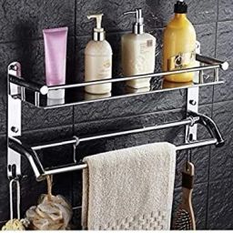 Premium Stainless Steel and Folding Towel Rack/Towel Hanger/Towel Stand/Holder/Towel rack Silver Towel Holder-image-6