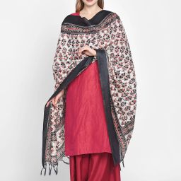 Silk Blend Printed Black Women Dupatta-image-35