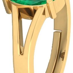 6.25 Ratti Green Emerald Panna Ring Panchdhatu With Lab Certified Adjustable Stone, Brass Emerald Ring-image-97