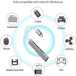 TECHGEAR Type c splitter 4-port high-speed USB hub 3.0 HUB laptop USB Adapter-21