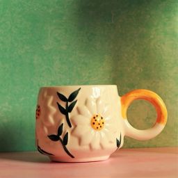 Daisy Bloom Handmade Ceramic Coffee Mug-image-55