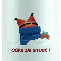 T1_Stuck Santa In Chimney: Printed Bottle: For Secret Santa 600 ml Bottle-26