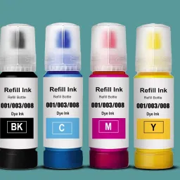 canoff Refill Ink for Epsn. 003 , 001 , L3200 , L3210 , L3211 , L3215,L3216,L3250,L3252 Black + Tri Color Combo Pack Ink Bottle-picture-14