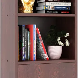 captiver Almari 1 Door Book Shelf and Display Unit Cabinet | Engineered Wood Semi-Open Book Shelf image 5