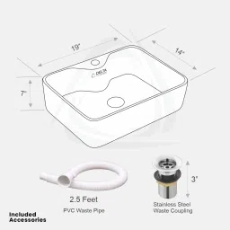 delta Premium Designer Structure Based Ceramic Wash Basin(19*15*5.1) (19*15*5)(Structure) Table Top Basin image 4