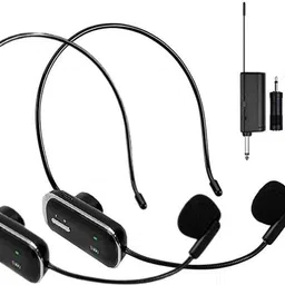 kh Dual Wireless Microphone Headset for 2 People with 1/4''Plug, Range Microphone-picture-0