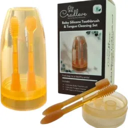 Silicone Baby Toothbrush and Tongue cleaner with PP case, Cup - BPA-Free Ultra Soft Toothbrush-image-43