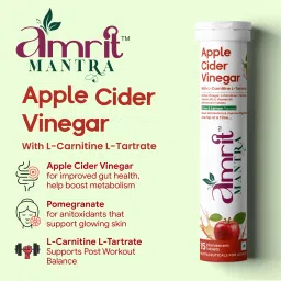 amrit mantra Apple Cider Vinegar Effervescent Tablets, With Mother, Detox & Digestion Support Orange, Lemon Tablet image 3