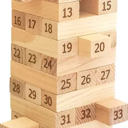 Tumbling Tower Wooden Blocks 48 Pcs 4 Dice Building Blocks Game Challenging-20