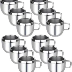 Pack of 12 Stainless Steel Tea Cup, Cup Set, Unbreakable Tea & Coffee Cup Pack of 12-16