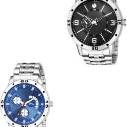 Primary Watch Analog Watch - For Men VNTRA_ AVIO STEEL BLUE & BINDI STEEL BLACK-image-1