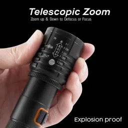 aubade Zoomable Led Metal Torch Light Long Range 1000 Meter 1 Km High Power & Cob Torch image 2