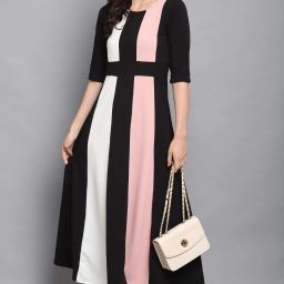 Women Fit and Flare Multicolor Maxi/Full Length Dress-image-105