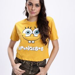 kook n keech Women Printed Round Neck Cotton Blend Yellow T-Shirt-picture-37