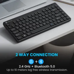 Portronics Bubble, POR1677 2.4 GHz & Bluetooth 5.0 Connectivity, Noiseless Experience Bluetooth, Wireless Handheld Multi-device Keyboard Compatible with Desktop, Laptop, Tablet, iPad, Mac Compact Size for iOS iPad Air, Pro, Mini, Android,Windows Tablets PC Smartphone image 2
