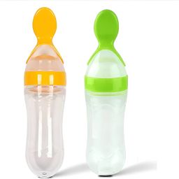 Baby Silicone Spoon Feeder Bottle for Milk & Puree - Silicon-image-38