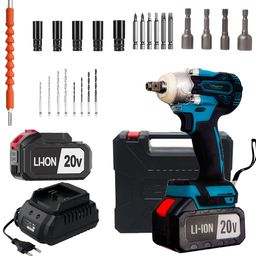 hillgrove HGCM1383M1 300Nm Electric Nut Bolt Open Machine Gun Cordless Impact Wrench Cordless Impact Wrench-picture-2