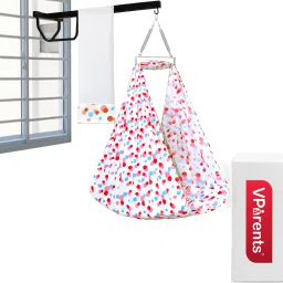 Preemie Baby Swing Cradle with Mosquito Net Spring and metal window hanger-image-62