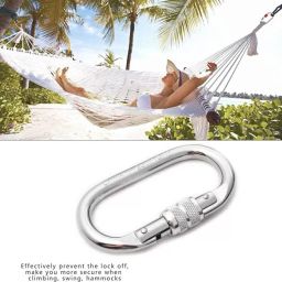 Heavy Duty Climbing Carabiner Hanging Buckles with Screw Locking Carabiner-image-29
