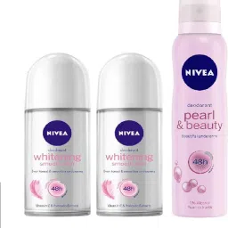 Whitening Smooth Skin Roll On & Pearl & Beauty Deodorant Combo - Pack of 3 Deodorant Spray-For Women-image-11