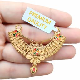 Designer Meenakari Gold Plated Mangalsutra Pendant Gold-plated Brass Locket-image-13