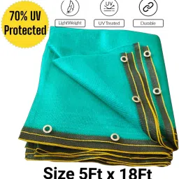 Green Shade Net(5Ft x 18Ft)- 70% Sunlight Block Multipurpose For Garden/Balcony Portable Green House-picture-1
