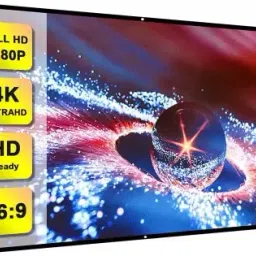 Savsol 8feet x 8feet 4K Portable Eyelet Foldable for Home Anti-Crease Indoor Outdoor Projector Screen (Width 244 cm x 244 cm Height)-picture-25