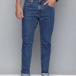 Men Tapered Fit Low Rise Blue Jeans-image-2