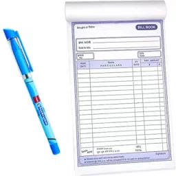 Bill Book A5 Cash Memo Ruled 200 Pages 100+100 Leaves With Butterflow Pen Bill Book 04 1-Part Bill Book-image-39