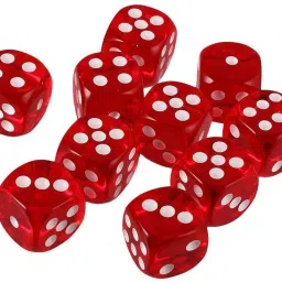 10 Pcs Red Six Sided D6 Dice for Playing Board Game 16MM Small Acrylic Dice Board Game Accessories-12