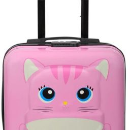 Small Cabin Suitcase (32 cm) 4 Wheels - Junior Kids Trolley Bag-Pink - White-image-46
