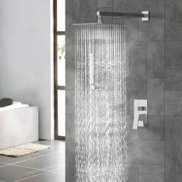 Premium Quality Stainless Steel 8x8 Inch Ultra Slim Shower with 12inch arm Fixed Mount-25